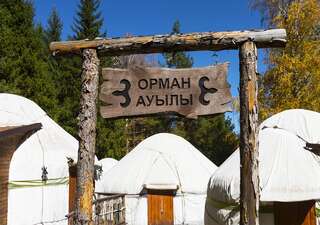 Курортные отели Oi-Qaragai Lesnaya Skazka Бескайнар Роскошный традиционный казахский шатер (юрта)-5